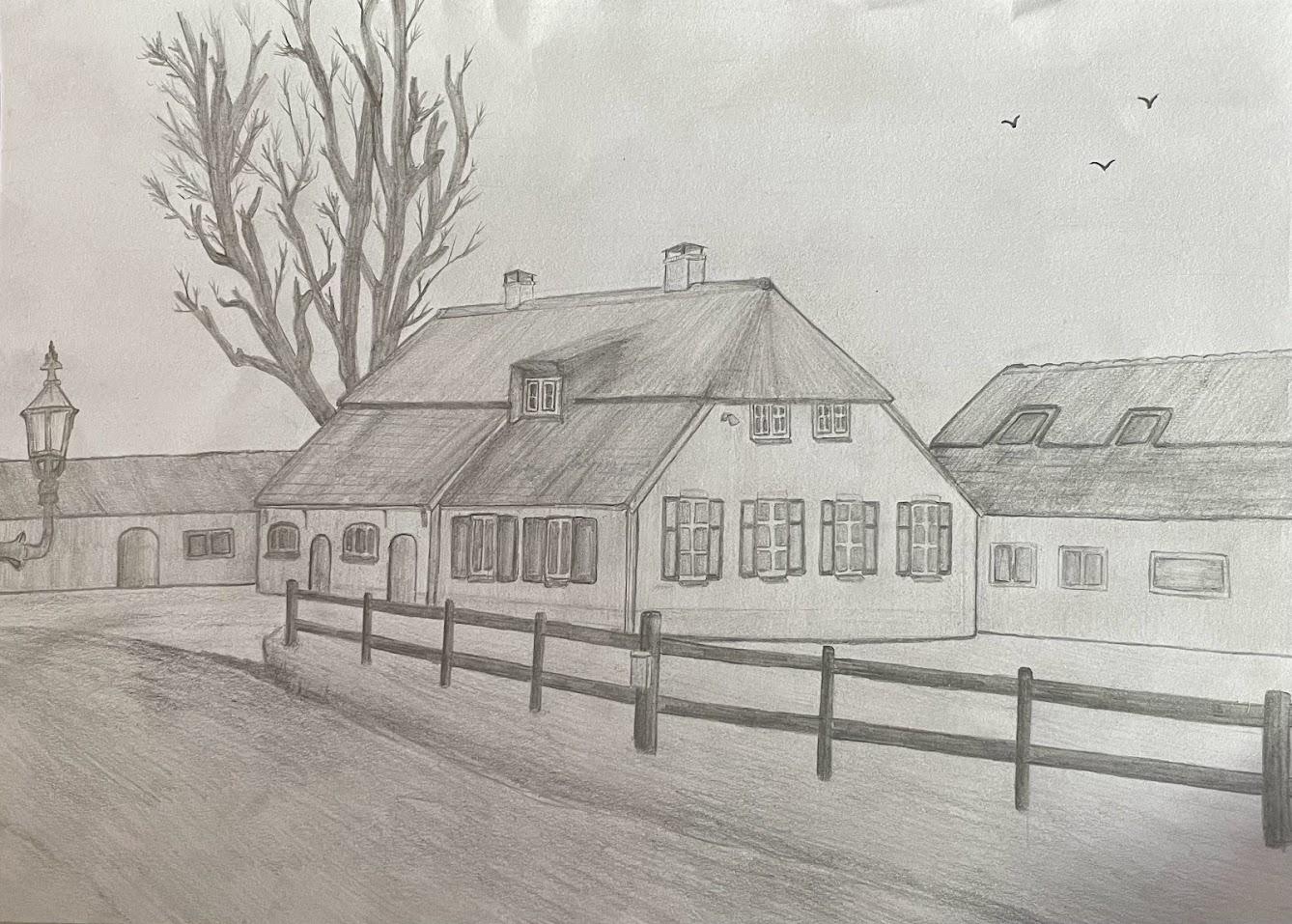 Farm House Drawing